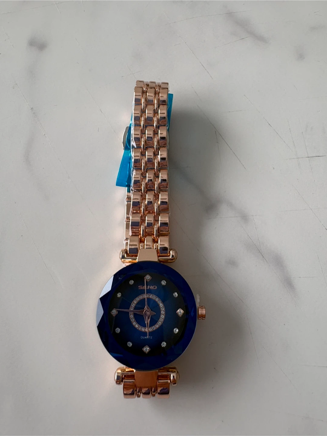 SENO Rose Gold Women’s Watch – Blue Crystal Dial (New, Boxed) - photo 5