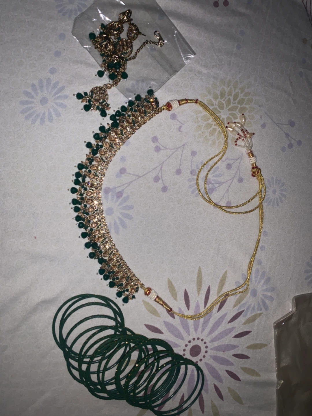 Raja rani Green salwar Kameez Indian Outfit with Jewellery Set - photo 4