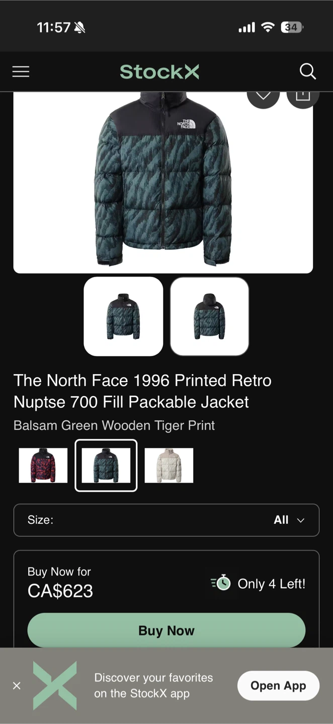 North Face Nuptse Green wooden - photo 5