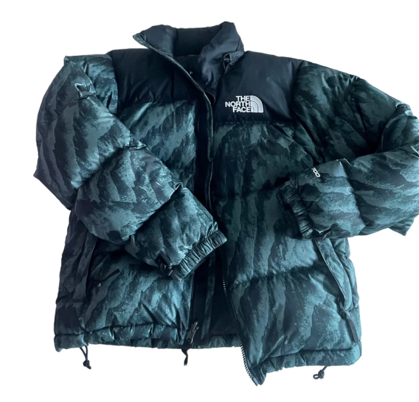 North Face Nuptse Green wooden
