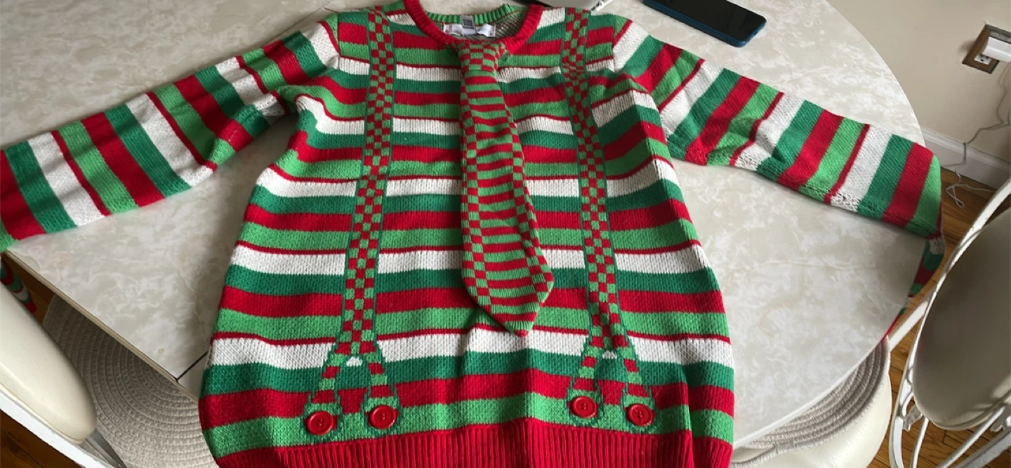 Christmas Ugly Sweater with Tie