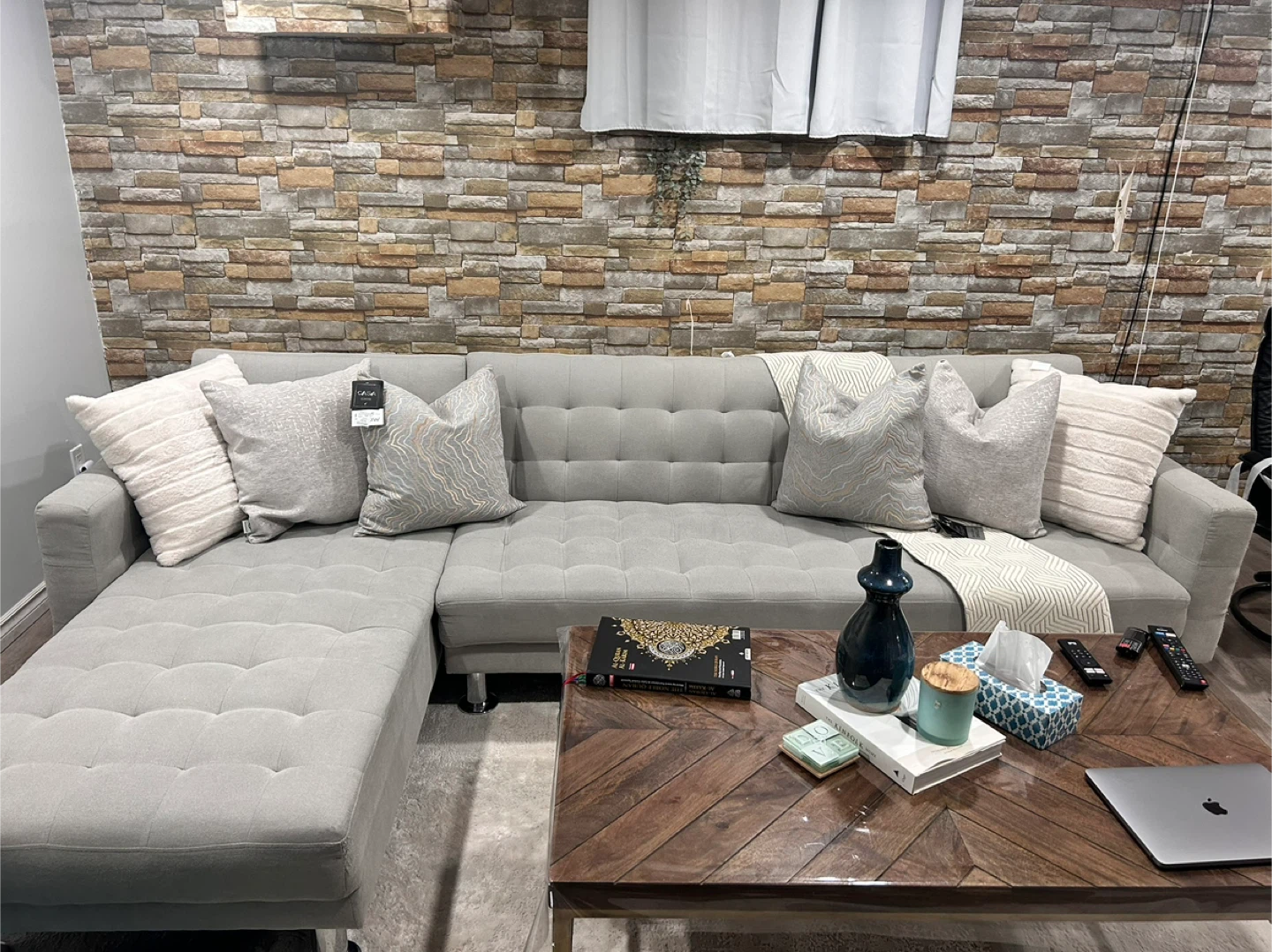 Grey Modular Sofa AND 6 pillows!