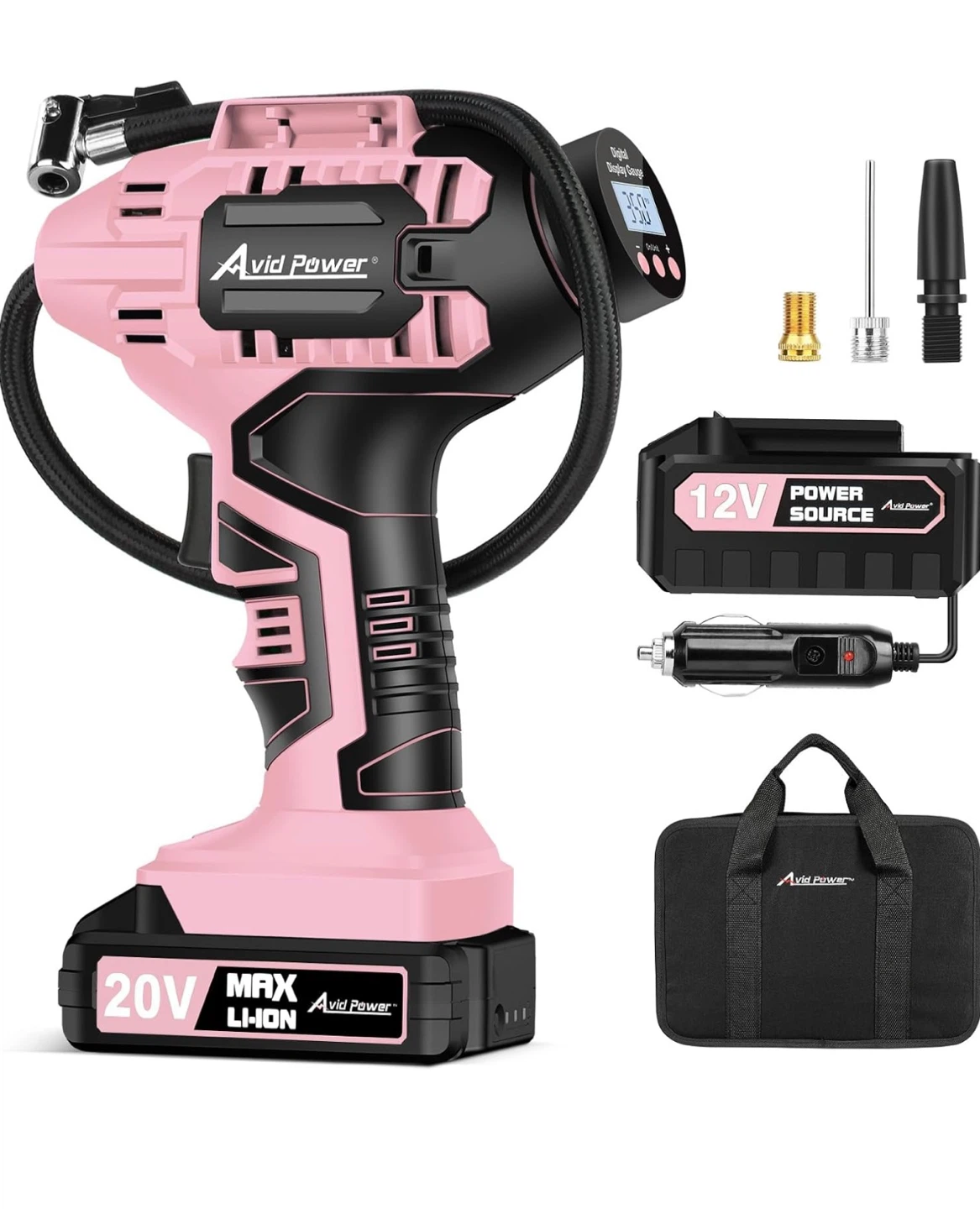 Power Cordless Tire Inflator Air Compressor, 20V Car Tire