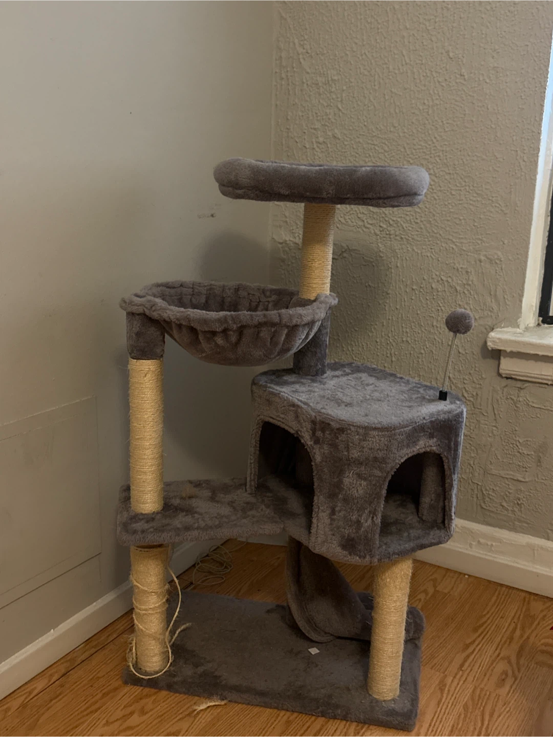 Gray Multi-Level Cat Tree with Condo and Perch