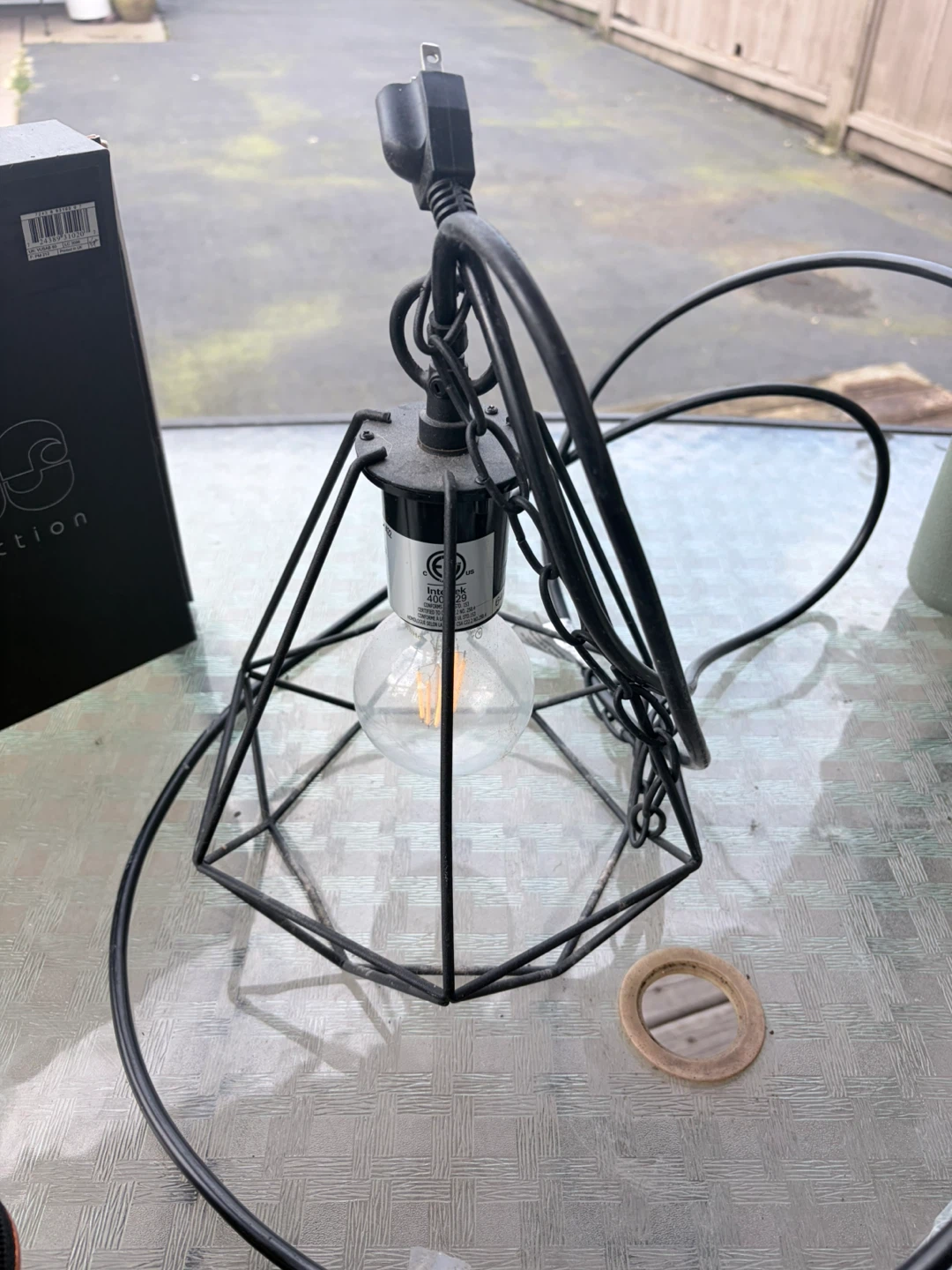 Black Geometric Cage Pendant Light