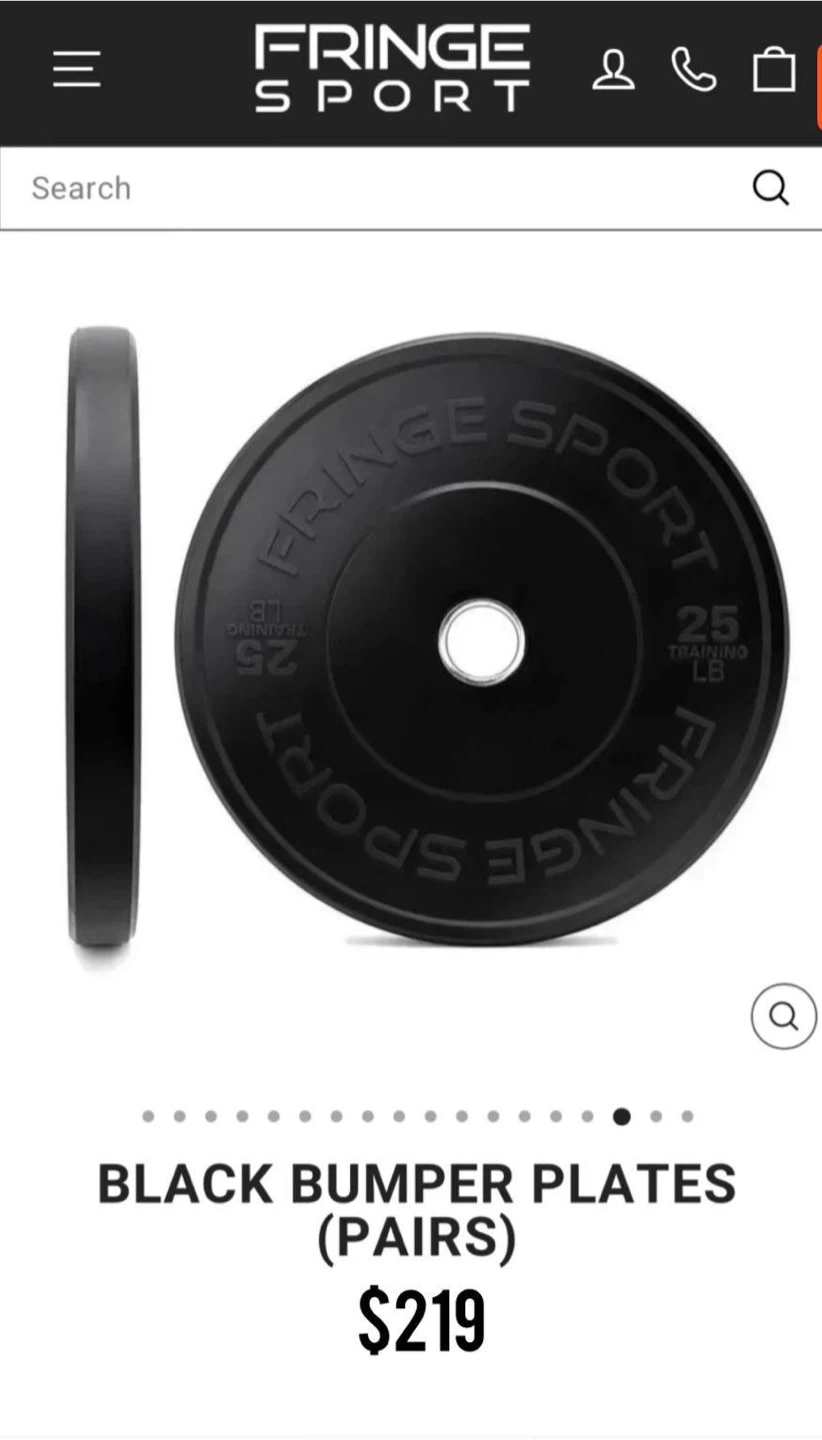 Fringe Sport Black Bumper Plates (25 LB Pair) - photo 4