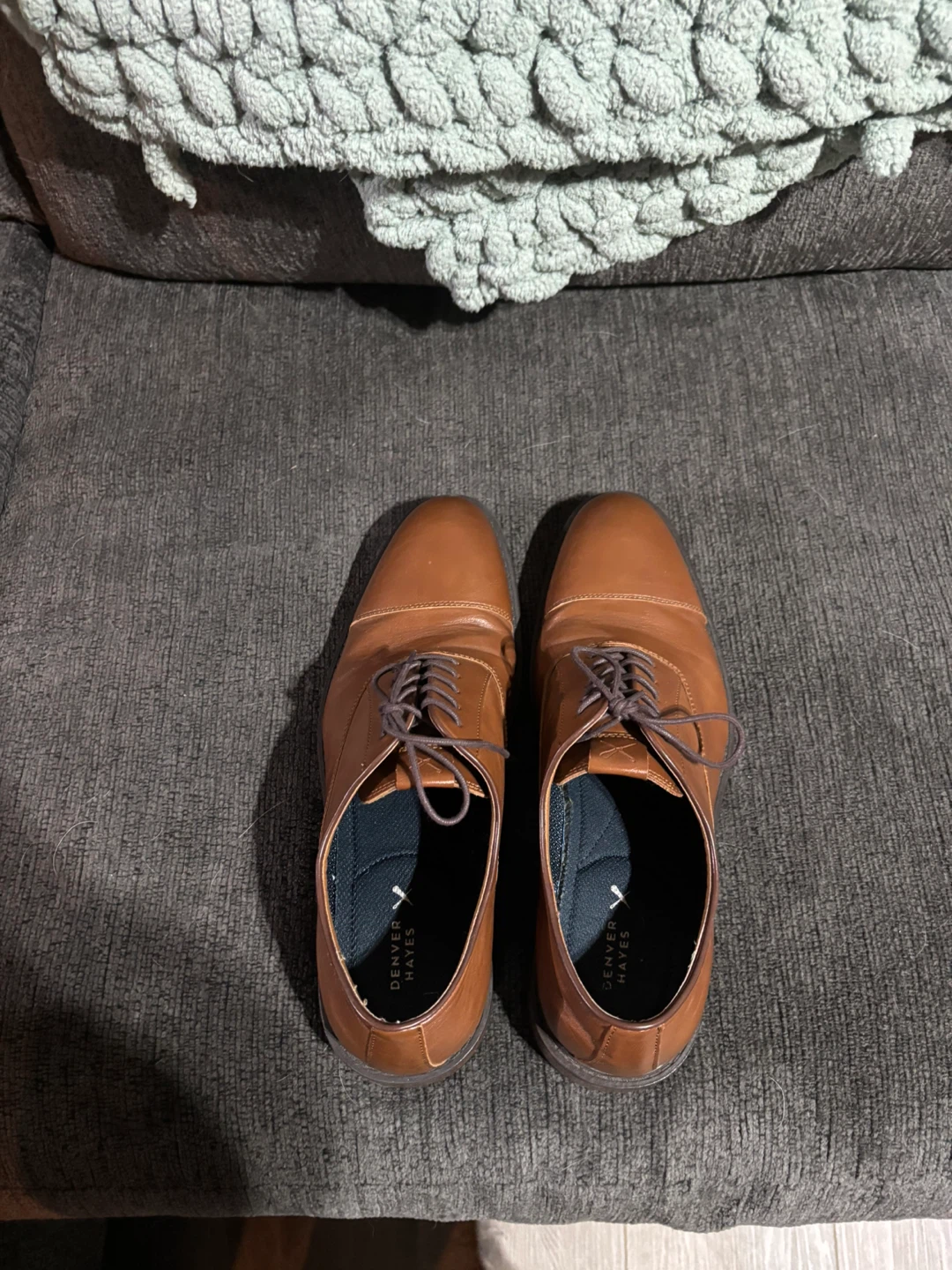 Denver Hayes Men's Brown Leather Dress Shoes Size 10.5 - photo 2
