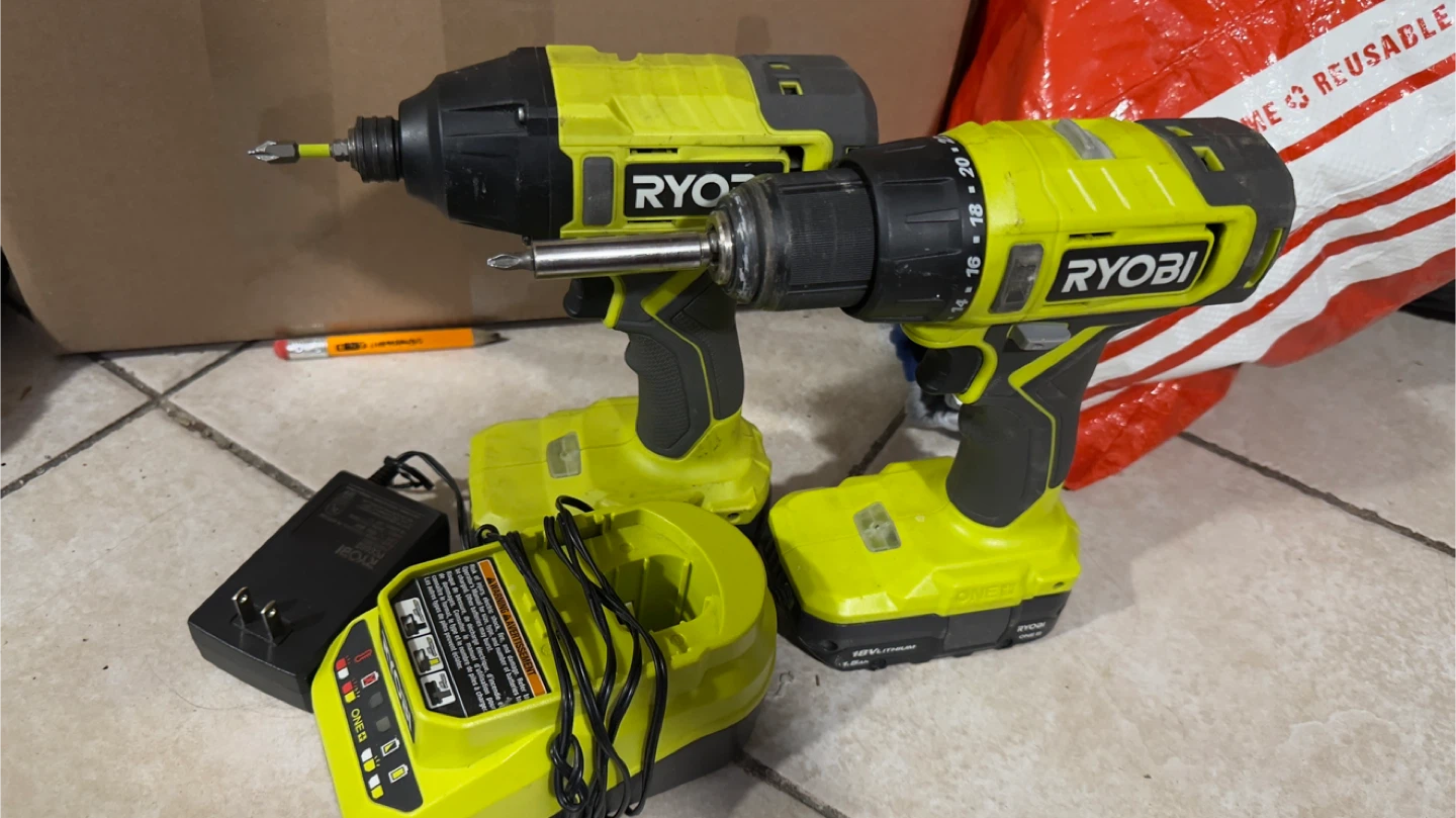 Ryobi 18V Cordless Drill and Impact Driver Combo Kit