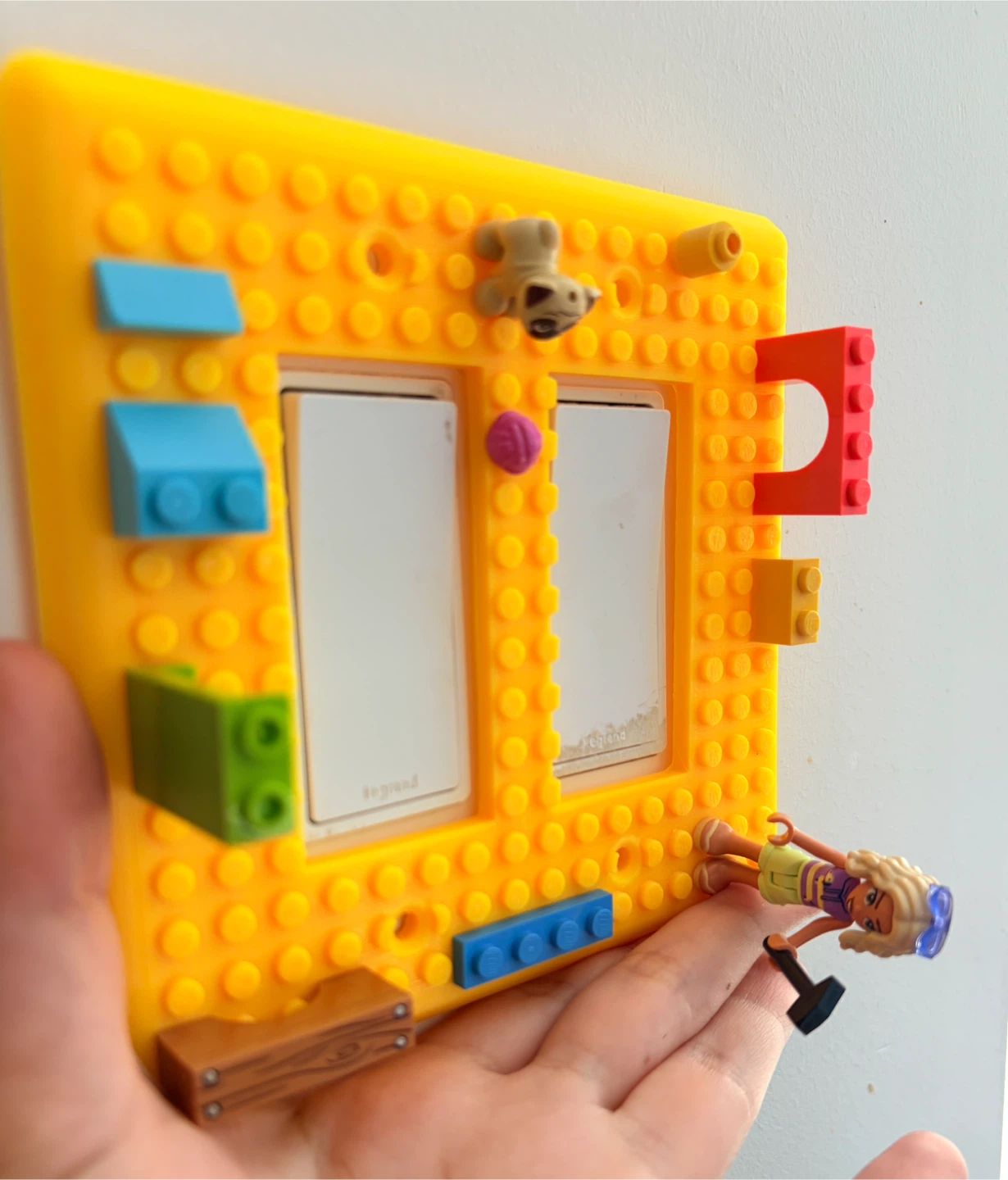 Yellow Lego-Style Light Switch Plate Cover