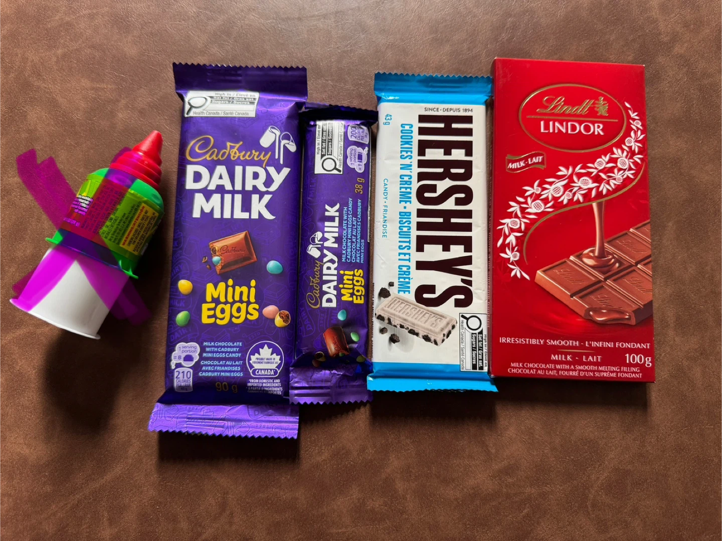 Chocolate Bars: Cadbury Dairy Milk, Mini Eggs, Hershey's, Lindt