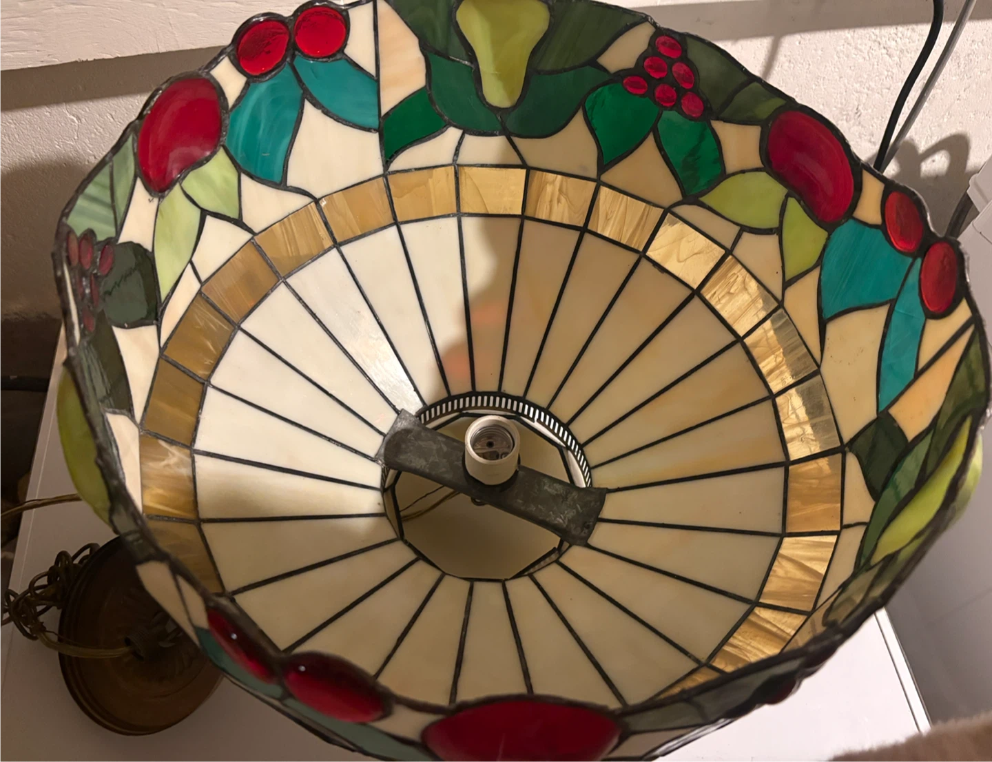 Vintage Tiffany-Style Stained Glass Lamp Shade – 16” - photo 3