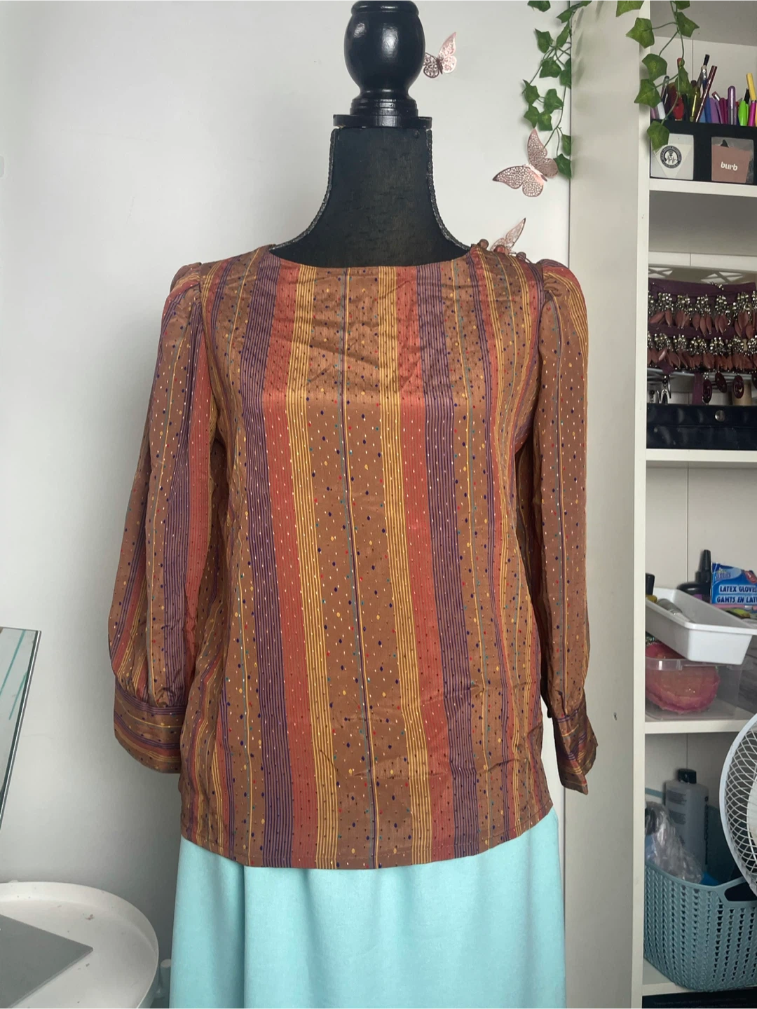 Vintage Striped Blouse Size Large (petite) - photo 2