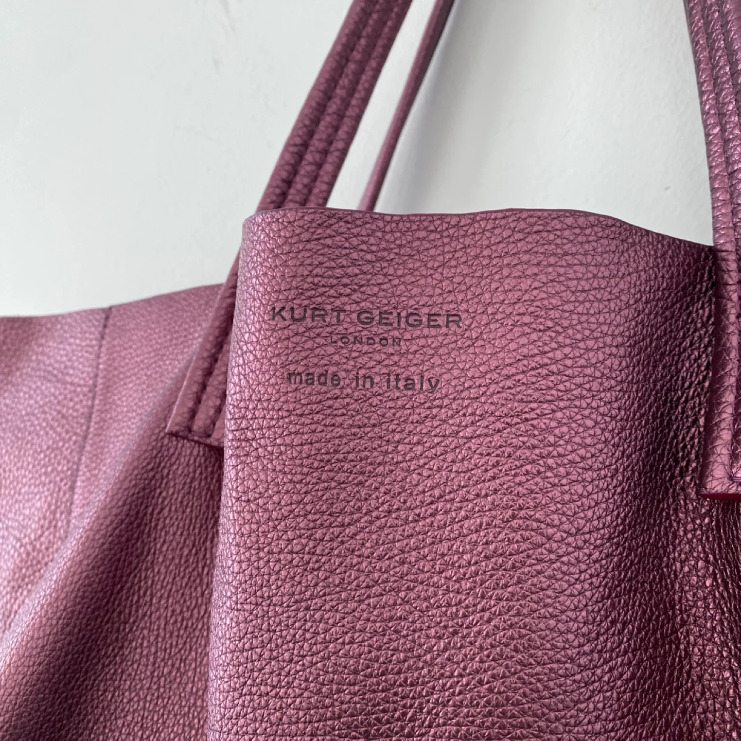 Kurt Geiger London Violet Metallic Slouchy Leather Tote - photo 3