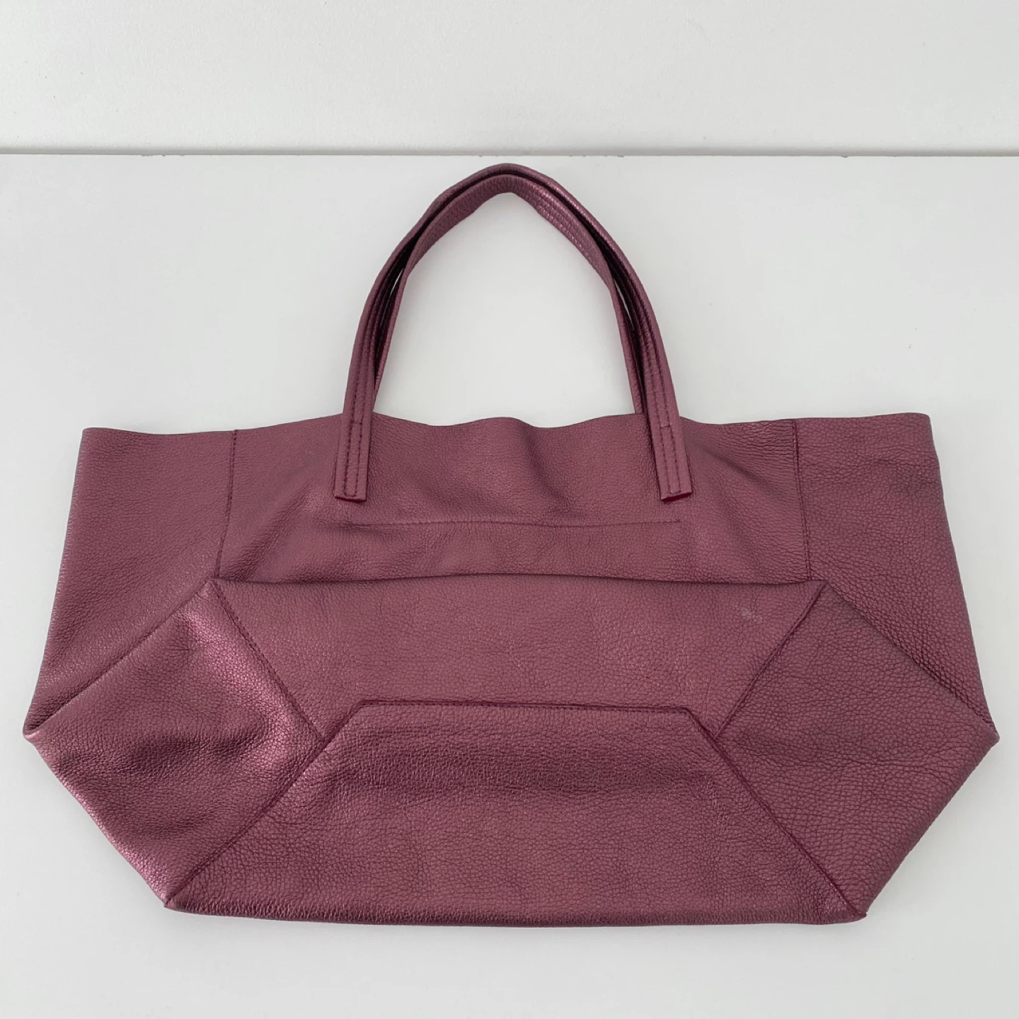 Kurt Geiger London Violet Metallic Slouchy Leather Tote - photo 4