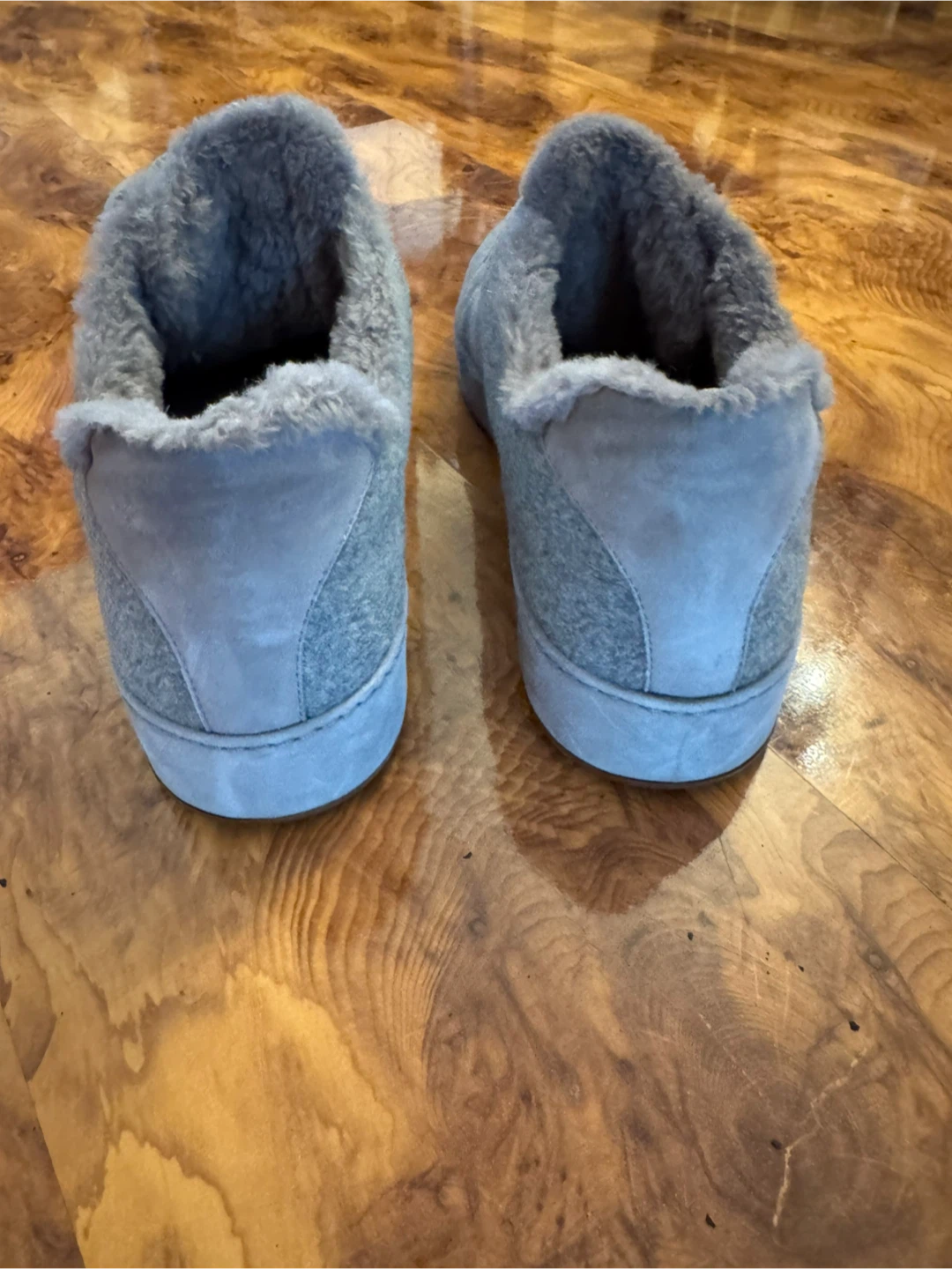 Loro Piana Grey Wool & Shearling Sneakers - Size 39 - photo 3