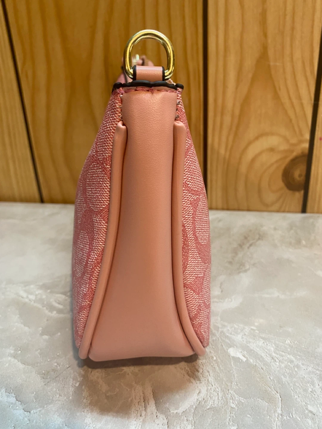 Coach Pink Signature Pattern Wristlet Pouch - photo 4