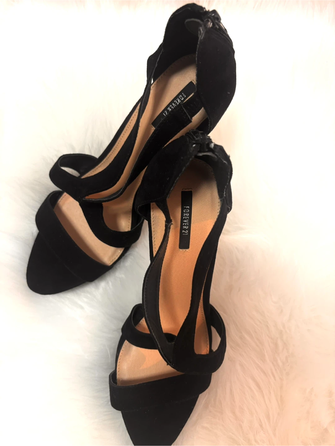 Forever 21 Black Suede Platform Heels