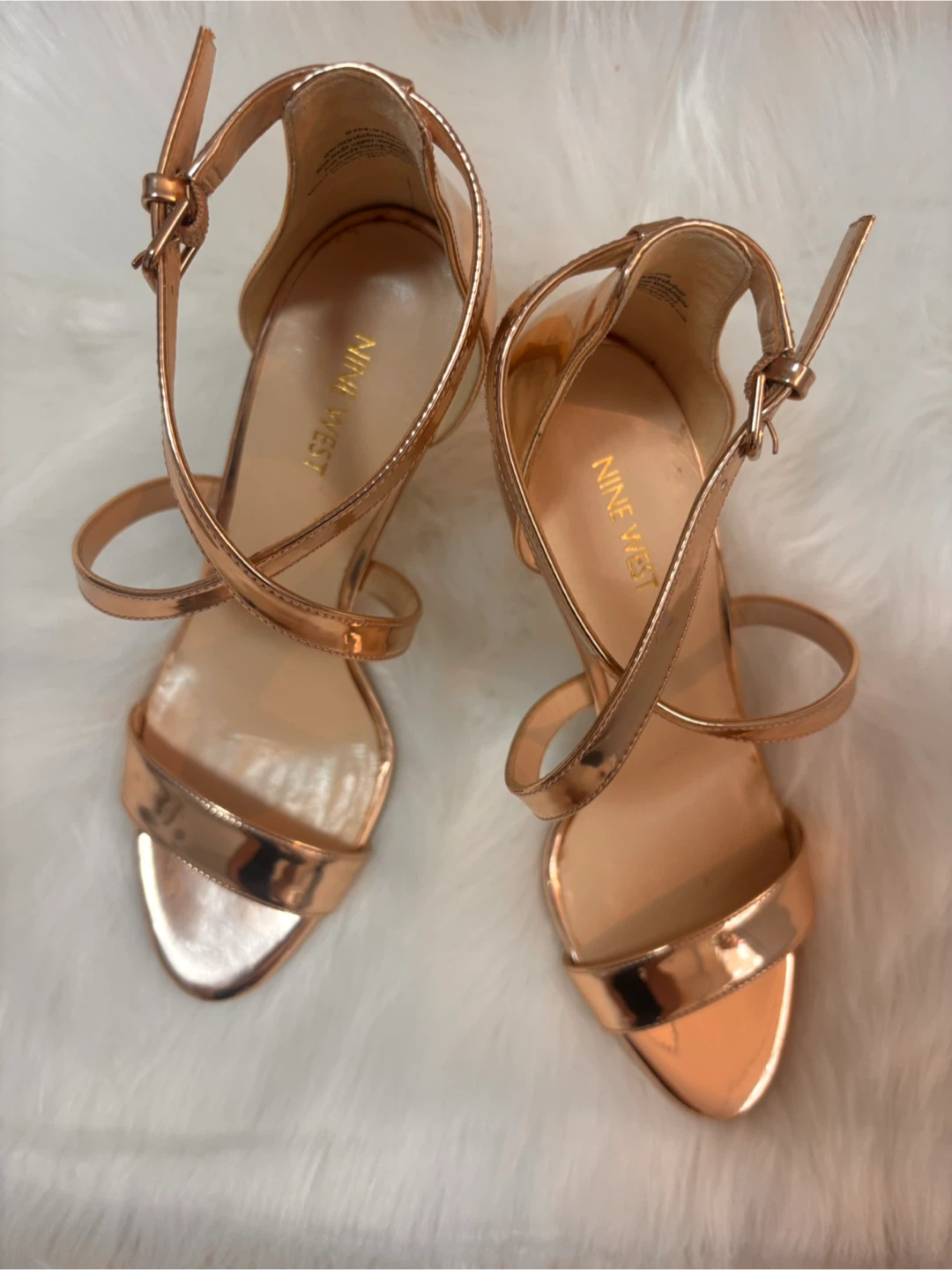 Nine West Rose Gold Strappy High Heel Sandals