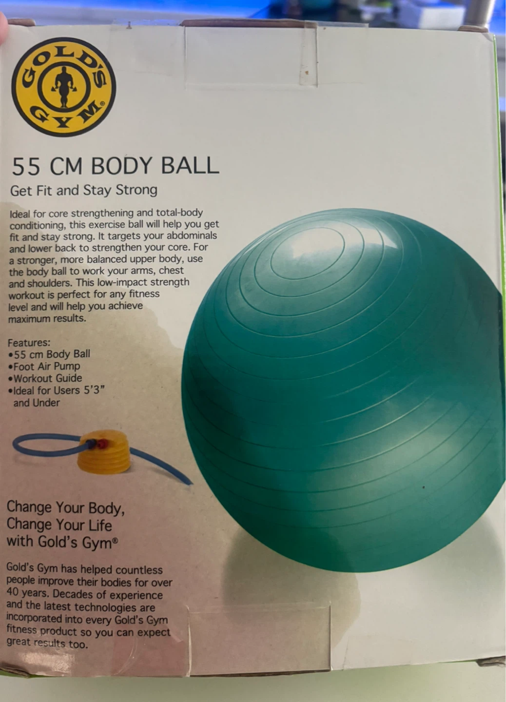 FREE WITH ANY PURCHASE Golds  Gym Body Ball & DVD - photo 3