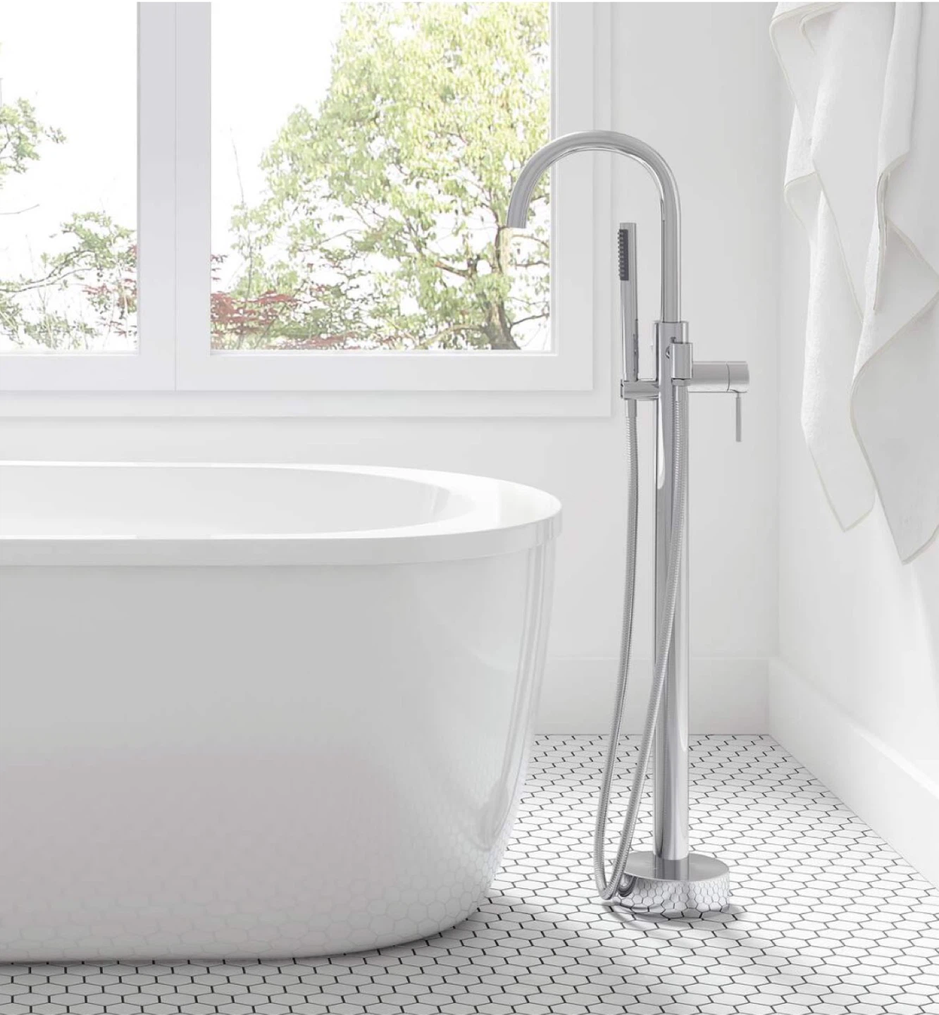 Freestanding Bathtub Faucet with Handheld Shower