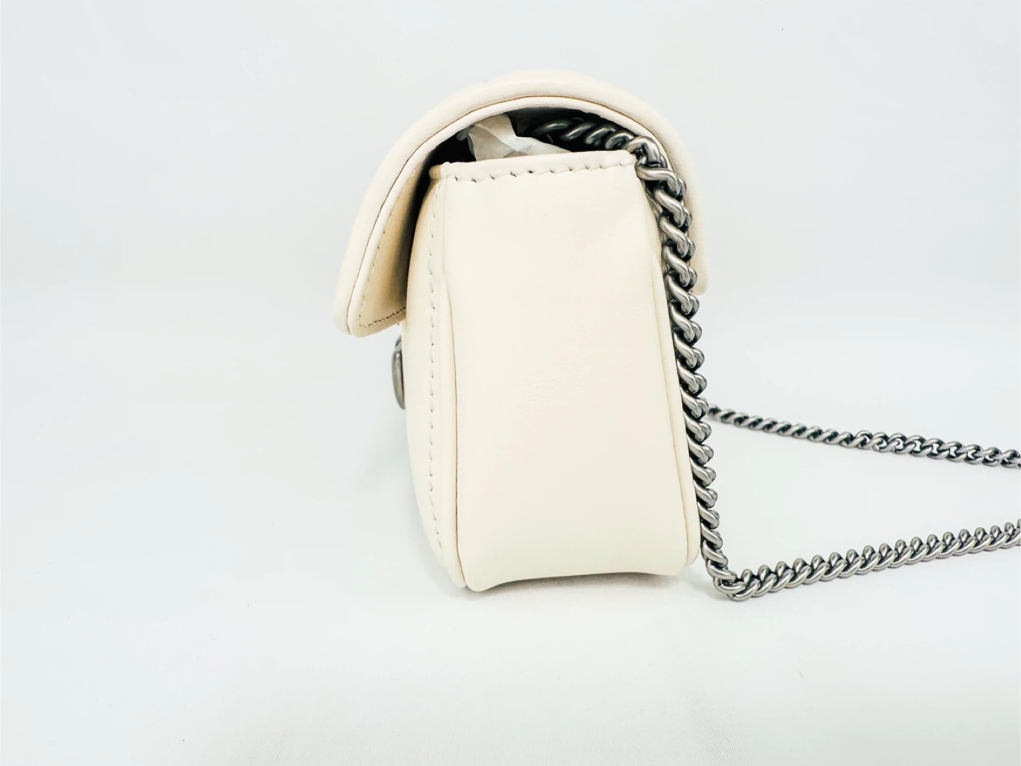 Gucci Aria Super Mini GG Marmont Bag (Mystic White) - photo 3