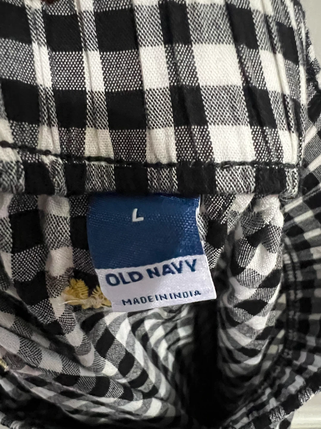 Old Navy Black Gingham Embroidered Skirt - photo 3