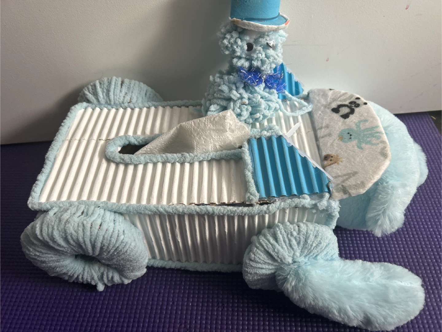 Blue Plush Dog Tissue Box Cover - photo 2