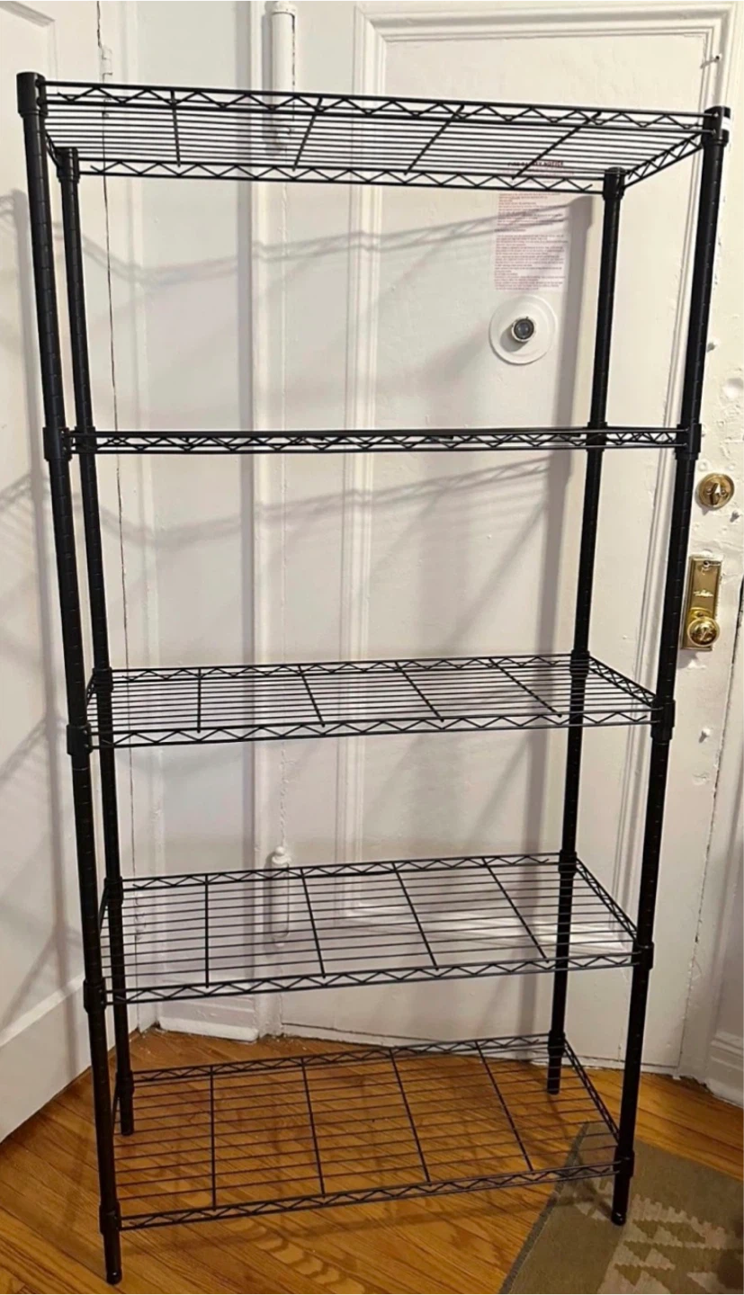 Black 5-Tier Wire Shelving Unit 🥕