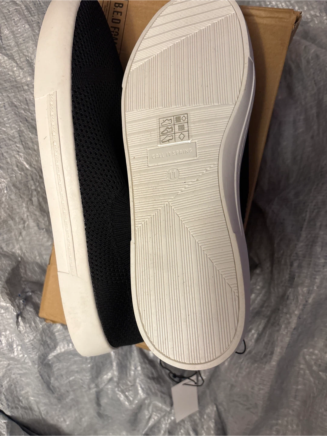 Call It Spring Black Knit Slip-On Sneakers Size 11 - photo 2