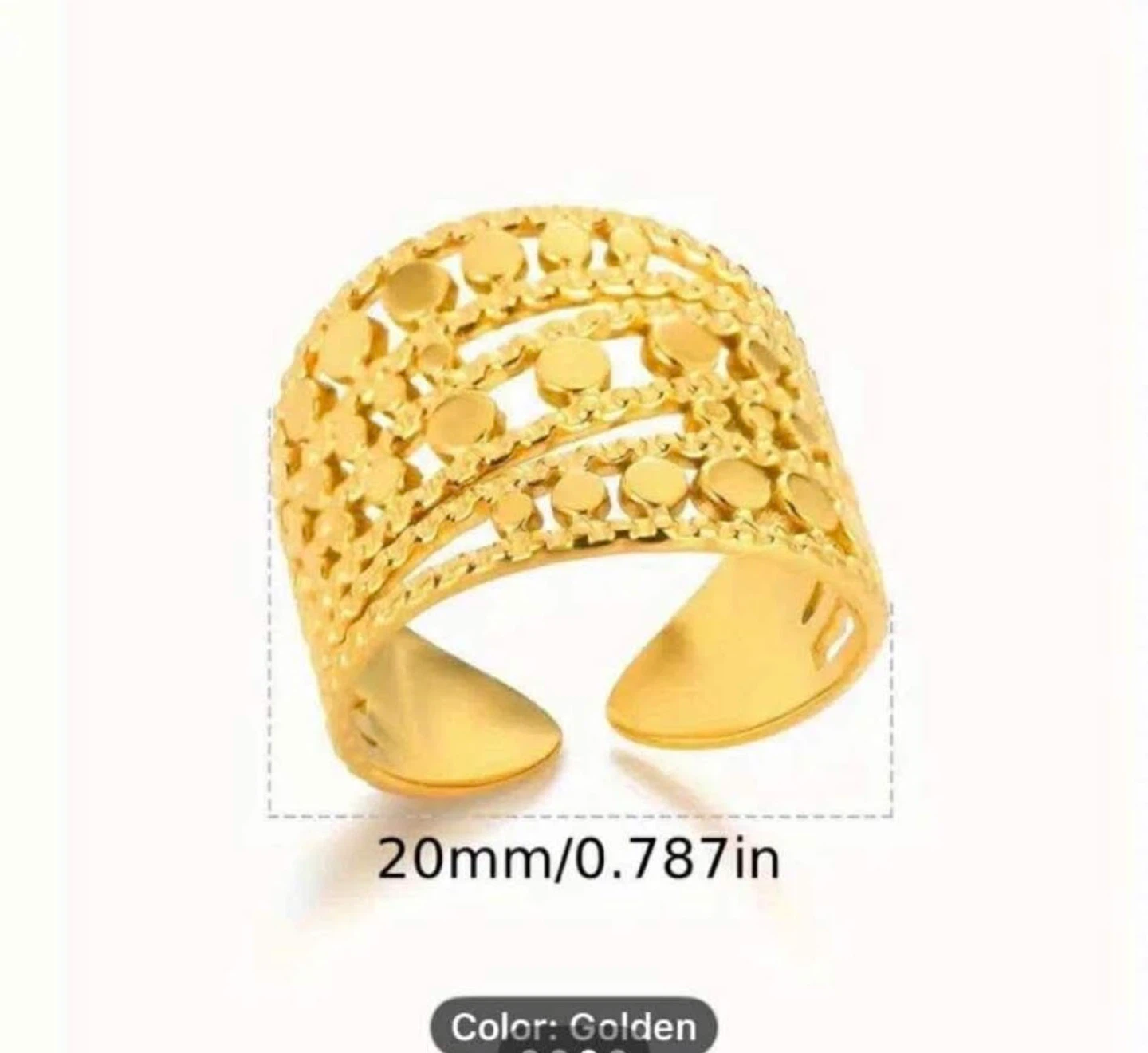 🥕18k gold plated stainless steel ring - photo 2
