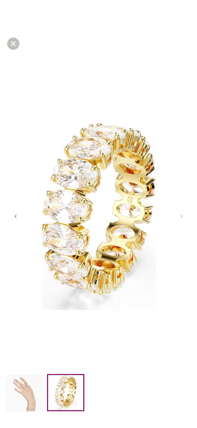 Swarovski Gold oval-cut diamond eternity band ring - photo 5