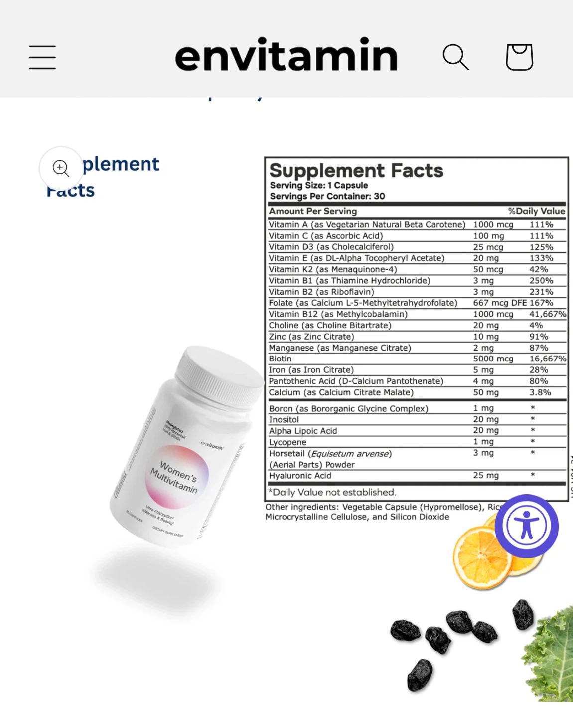 envitamin Women's Multivitamin - 30 Capsules - photo 4