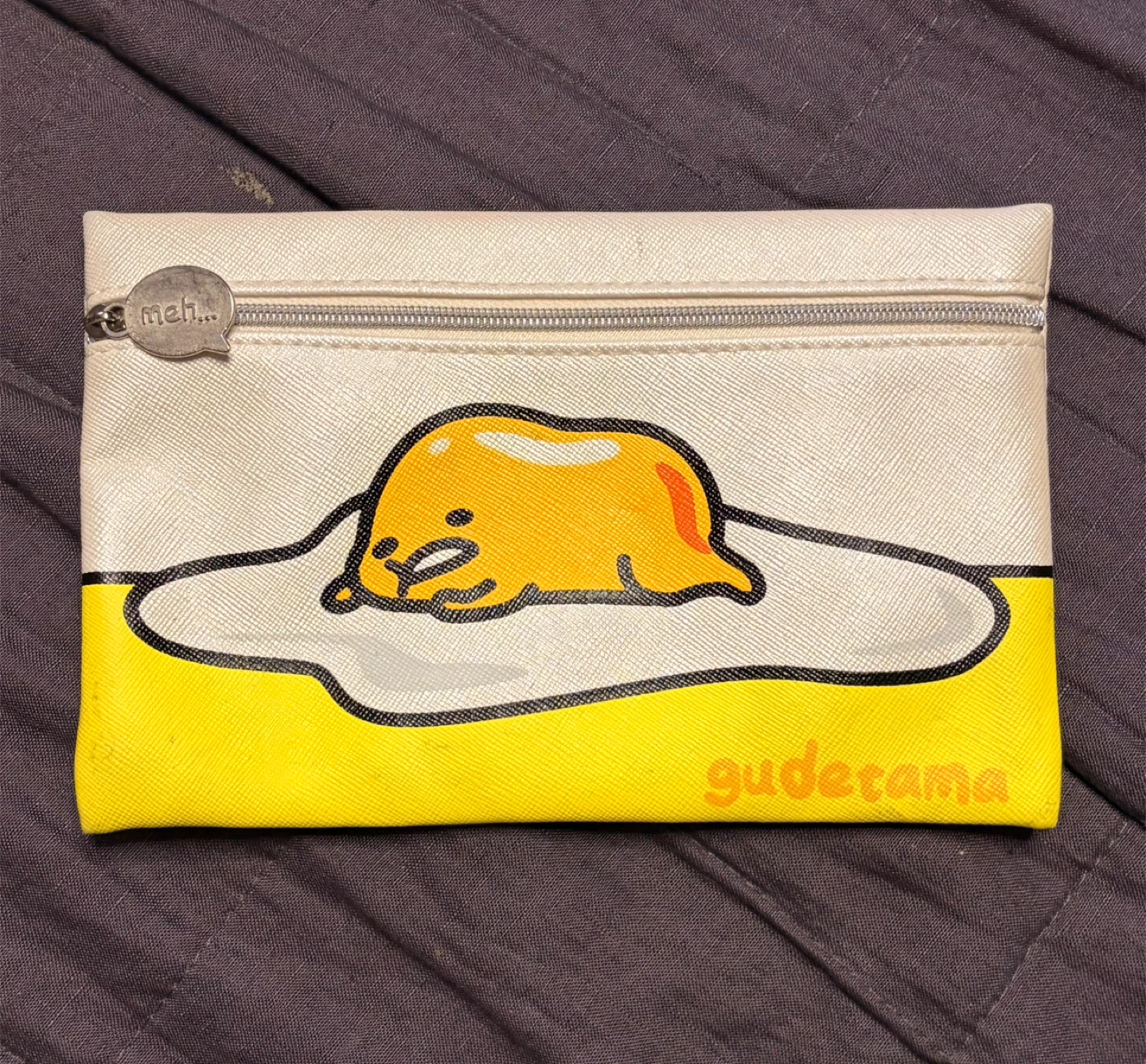 Gudetama "Meh..." Zippered Pouch Cosmetic Bag - photo 2