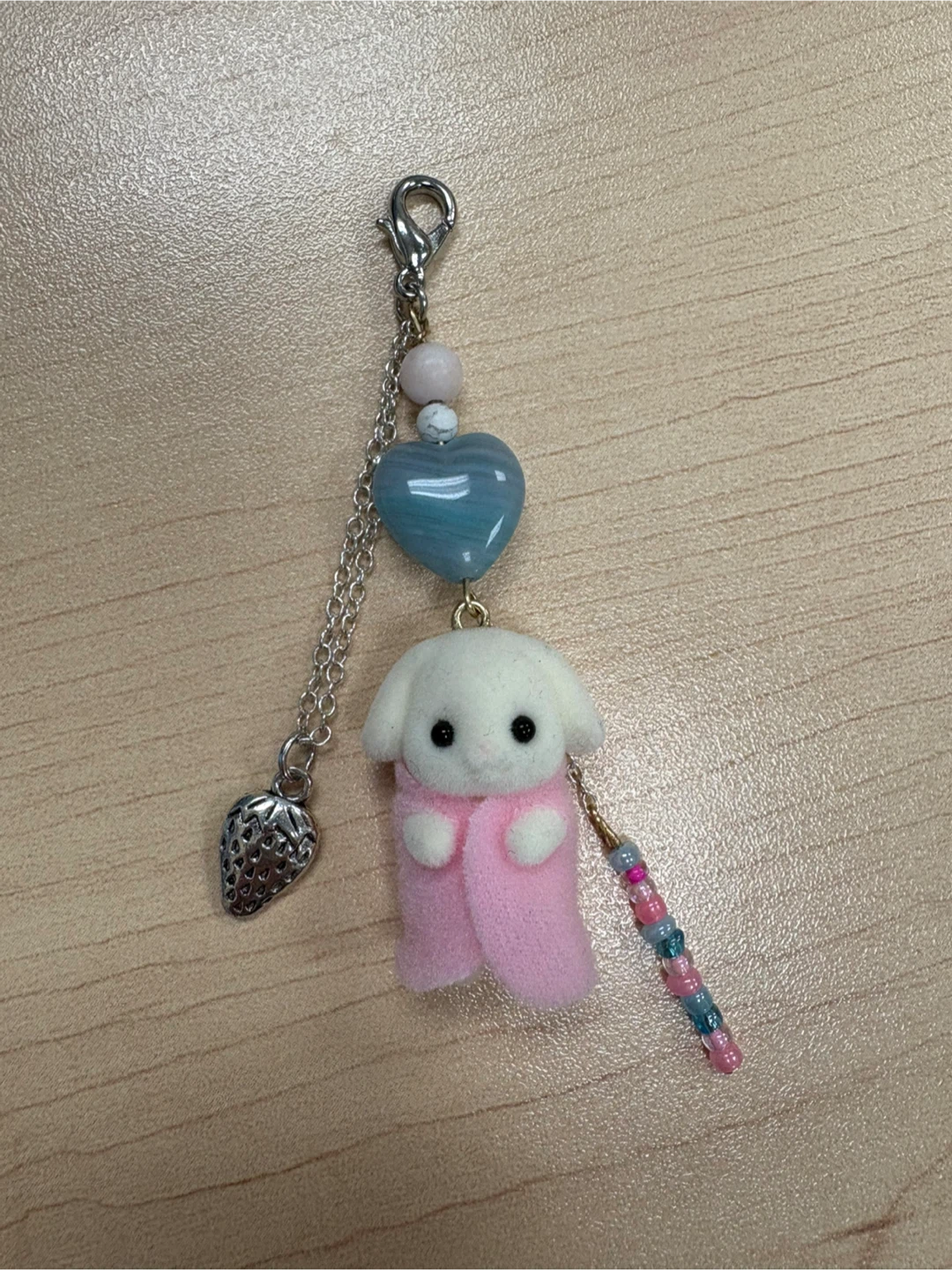 CALICO CRITTERS Custom Phone Charm Keychain! Flora Rabbit Baby
