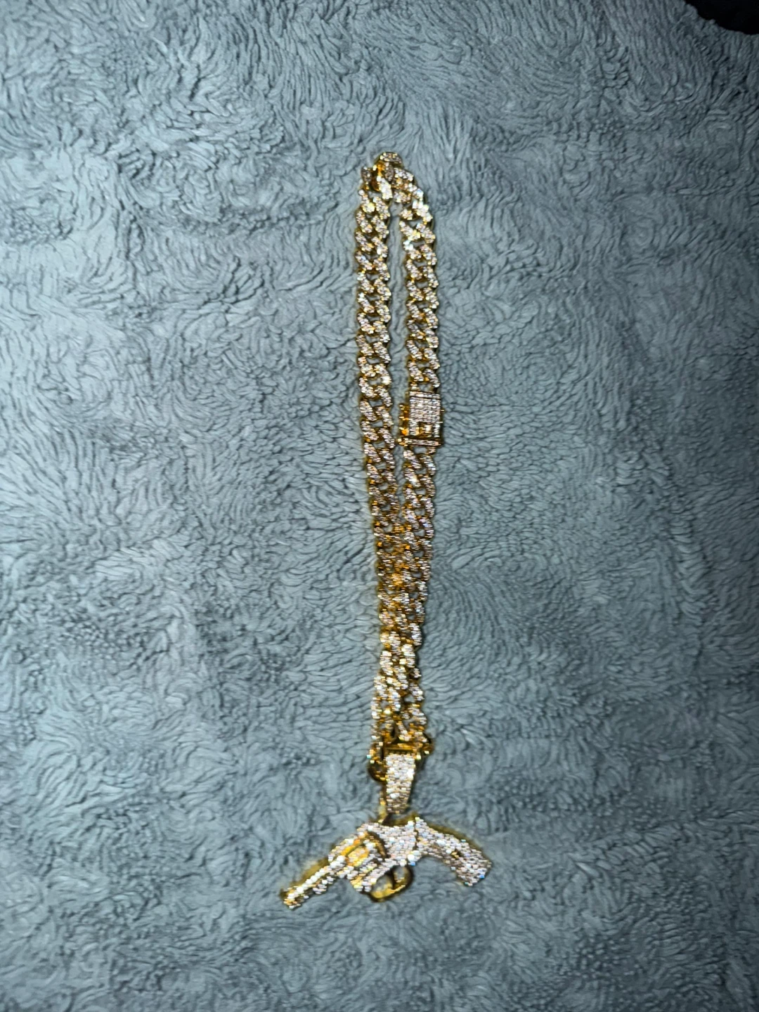 Diamond Encrusted Gun Pendant Necklace