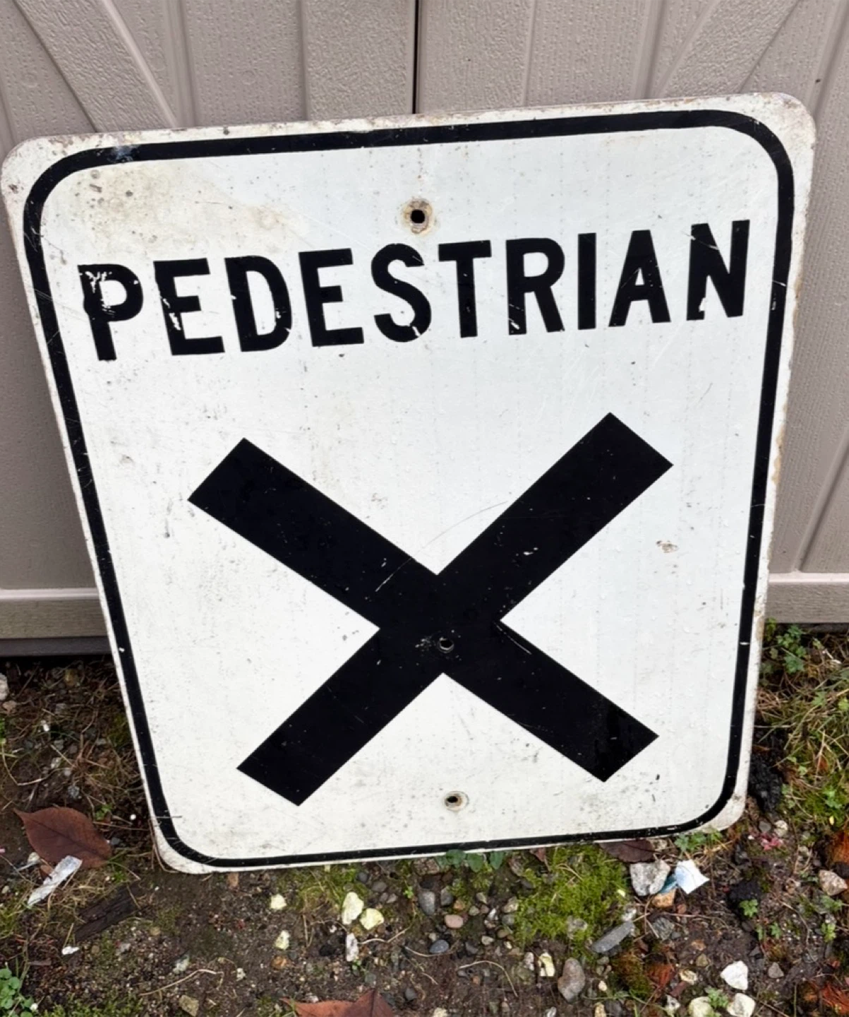 Vintage Pedestrian Crossing Sign 2x2 feet