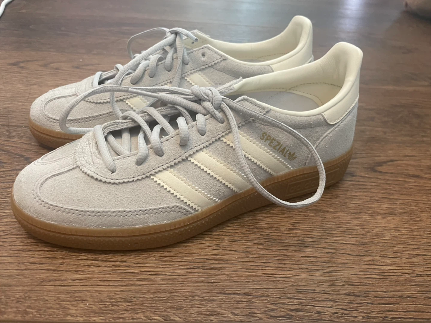 Adidas Spezial Light Grey Suede Gum Sole Sneakers