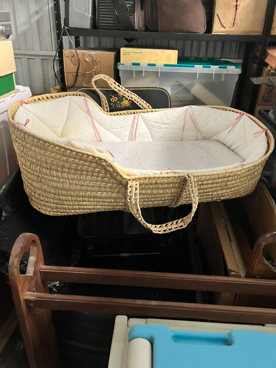 Woven Moses Basket with Padded Interior - photo 2