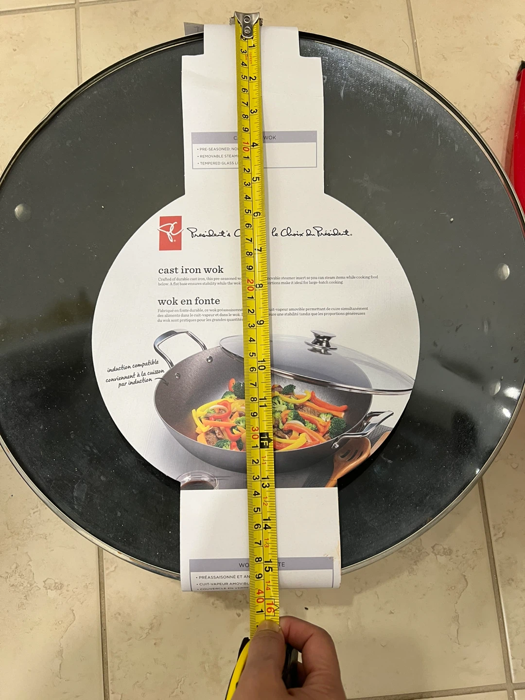 President's Choice Cast Iron Wok with Tempered Glass Lid - photo 2