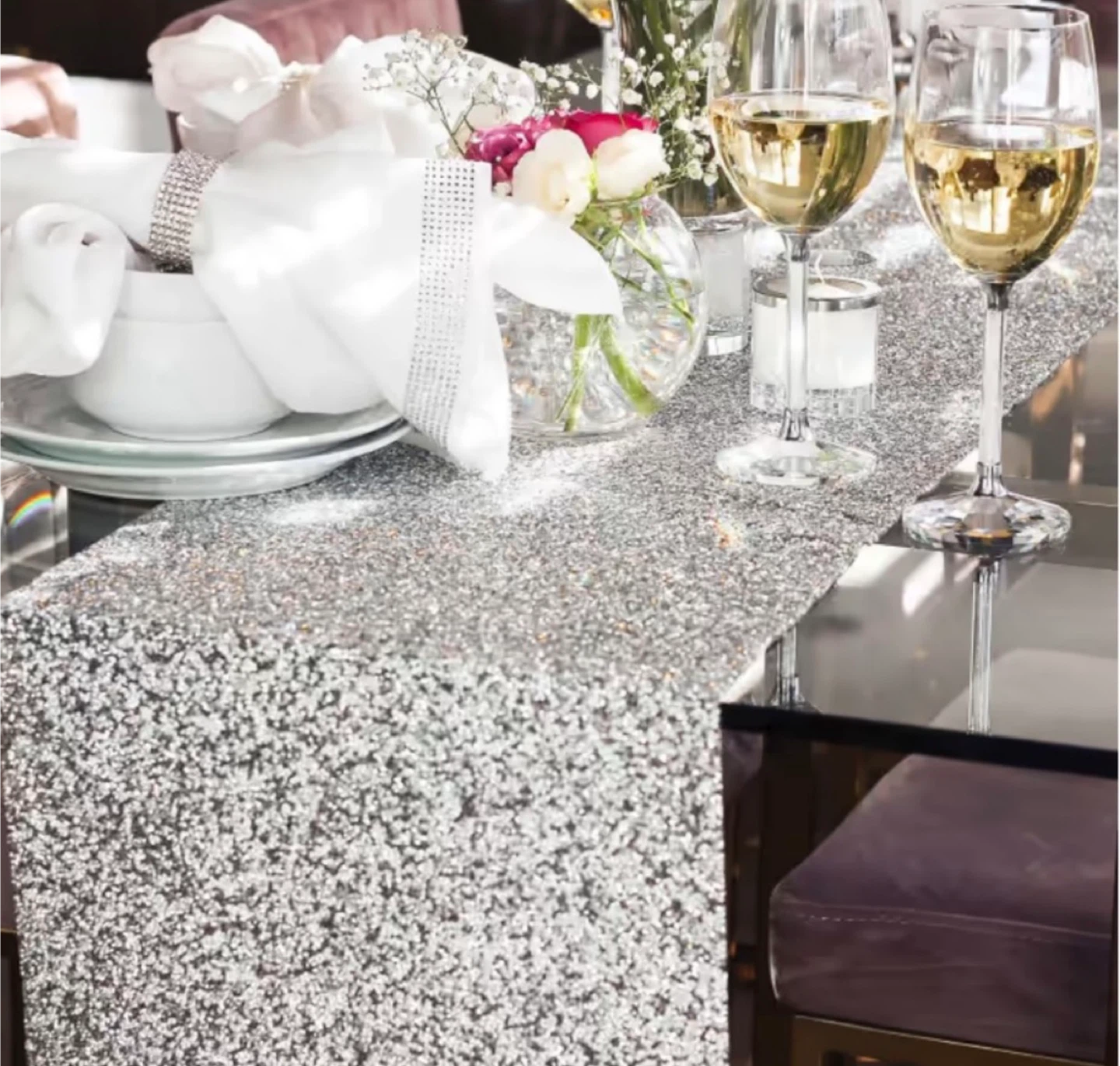 Luminous Rhinestone Table Runner - 72" 🥕 - photo 4