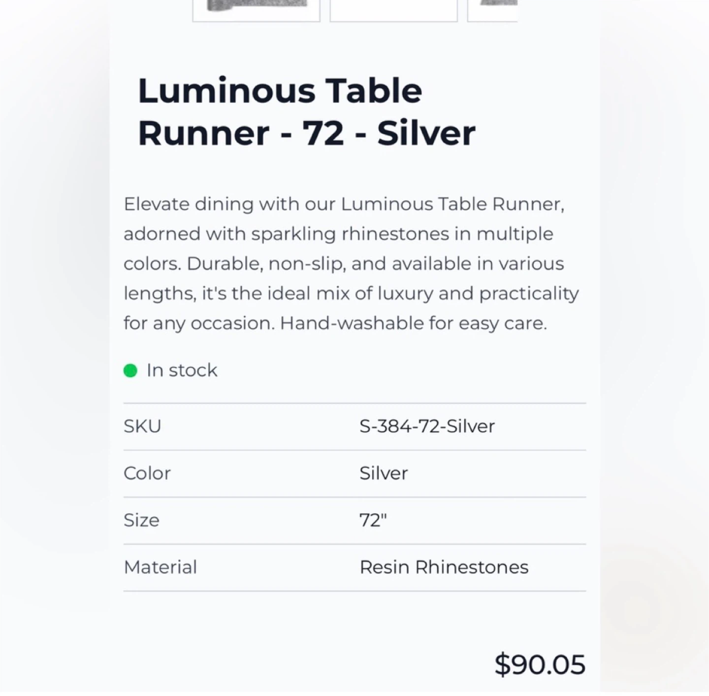 Luminous Rhinestone Table Runner - 72" 🥕 - photo 5