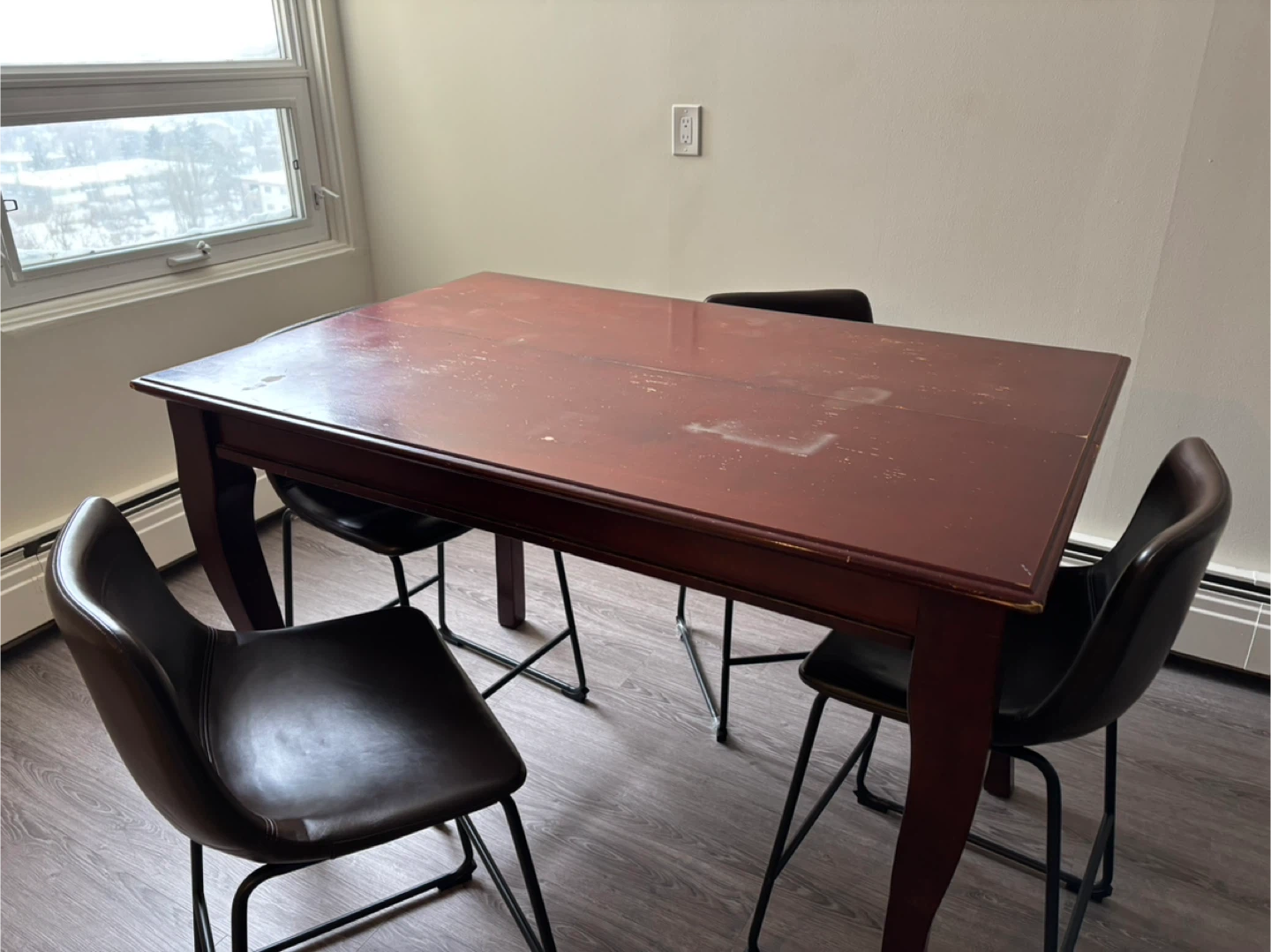 Wooden Dining Table with 4 Chairs - photo 2