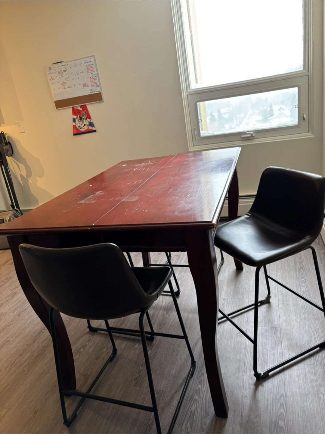 Wooden Dining Table with 4 Chairs