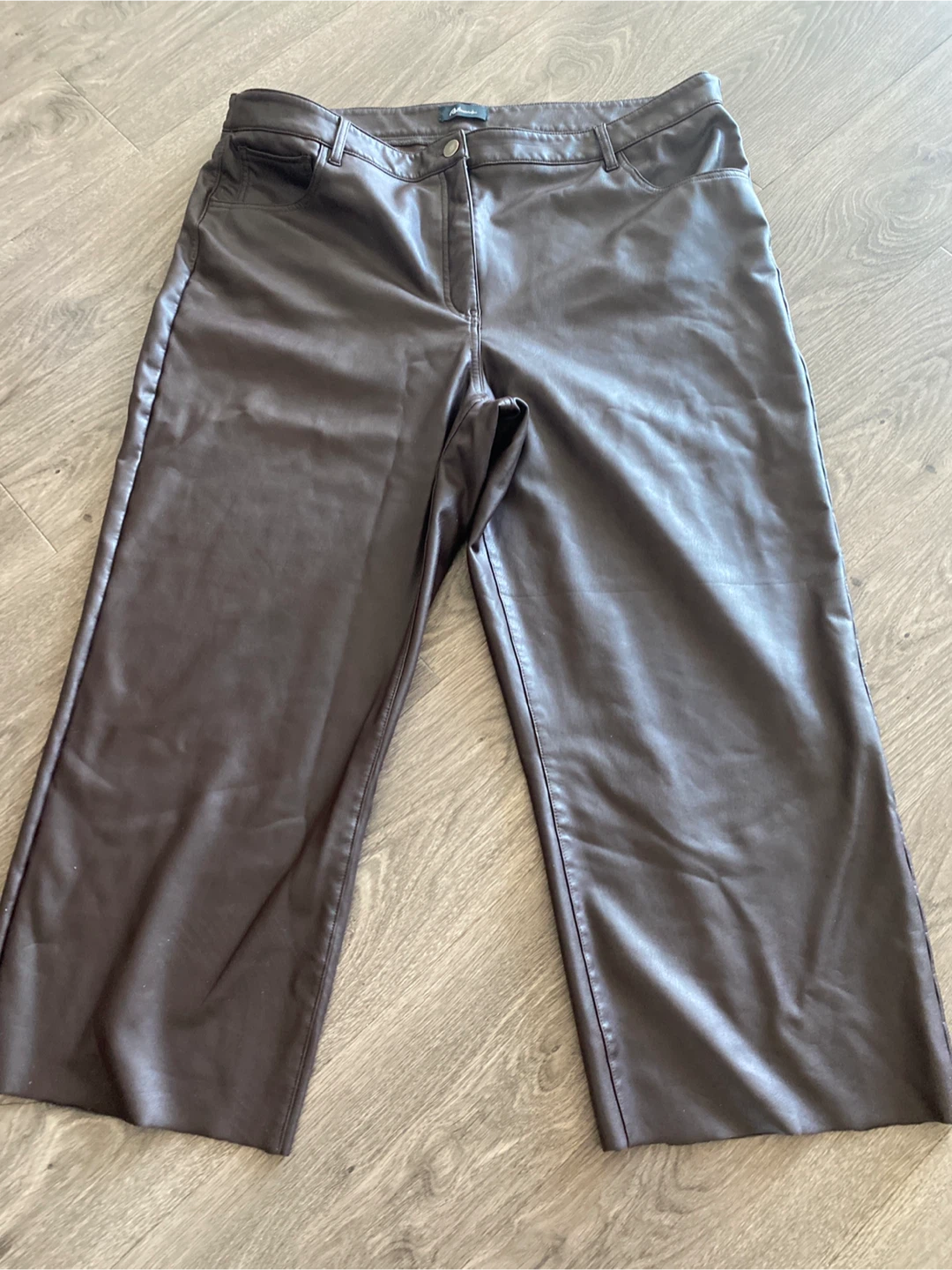 Reitman's Brown Faux Leather Pants - Size 20