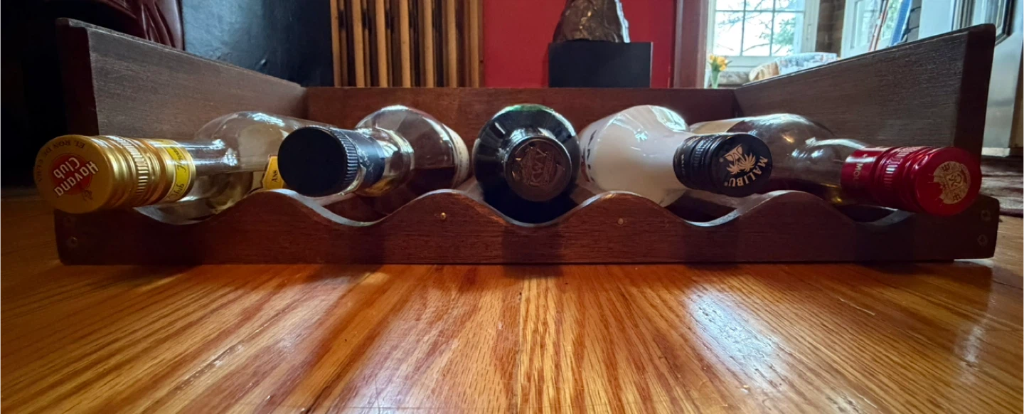 Wooden 5-Bottle Wine Rack
