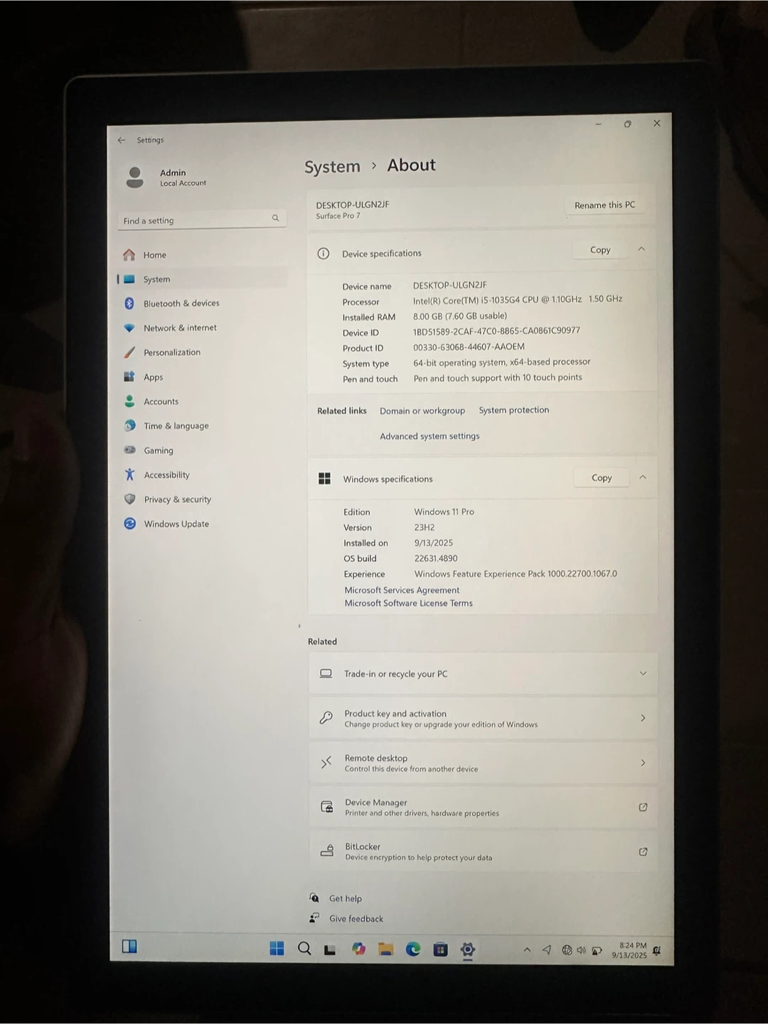 Microsoft Surface Pro 7 8GB RAM 256GB SSD - photo 5