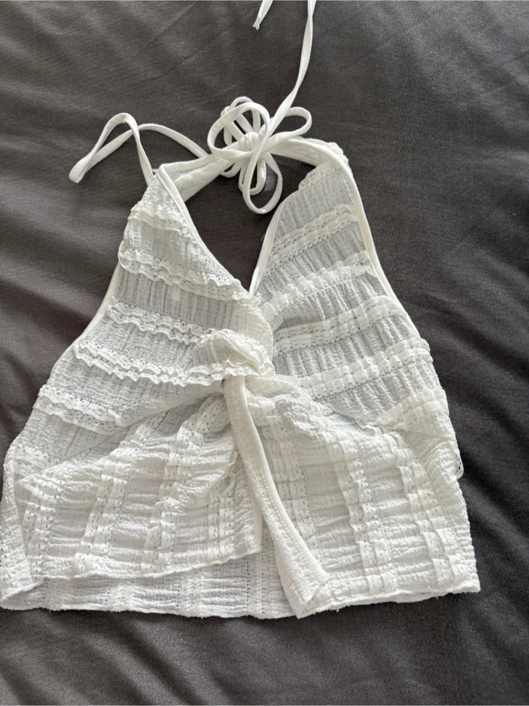 White Halter Top - Size S