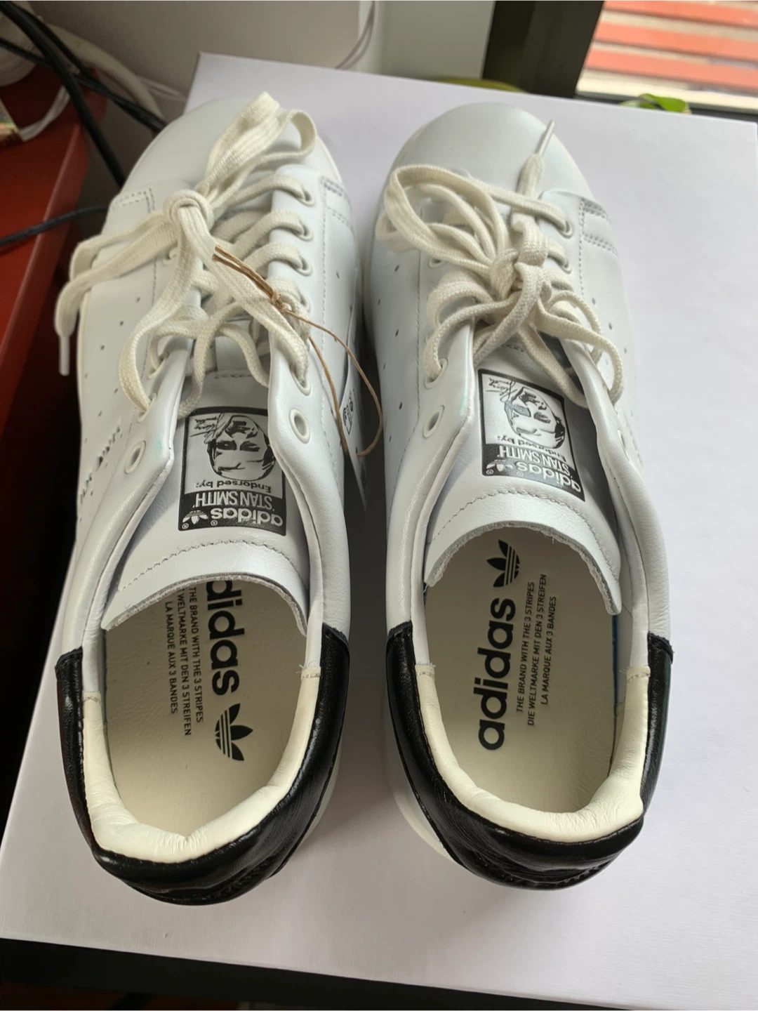 🥕NEW Adidas Stan Smith Lux White Leather Sneakers Men's Size 7 - photo 2
