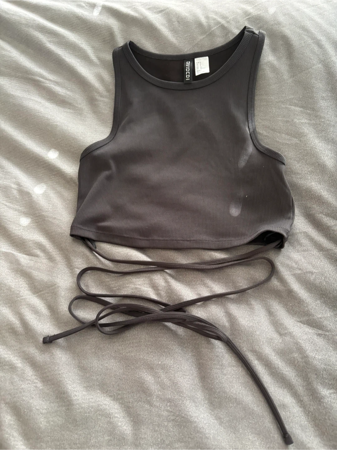 H&M Ribbed Tank Top with Tie Back