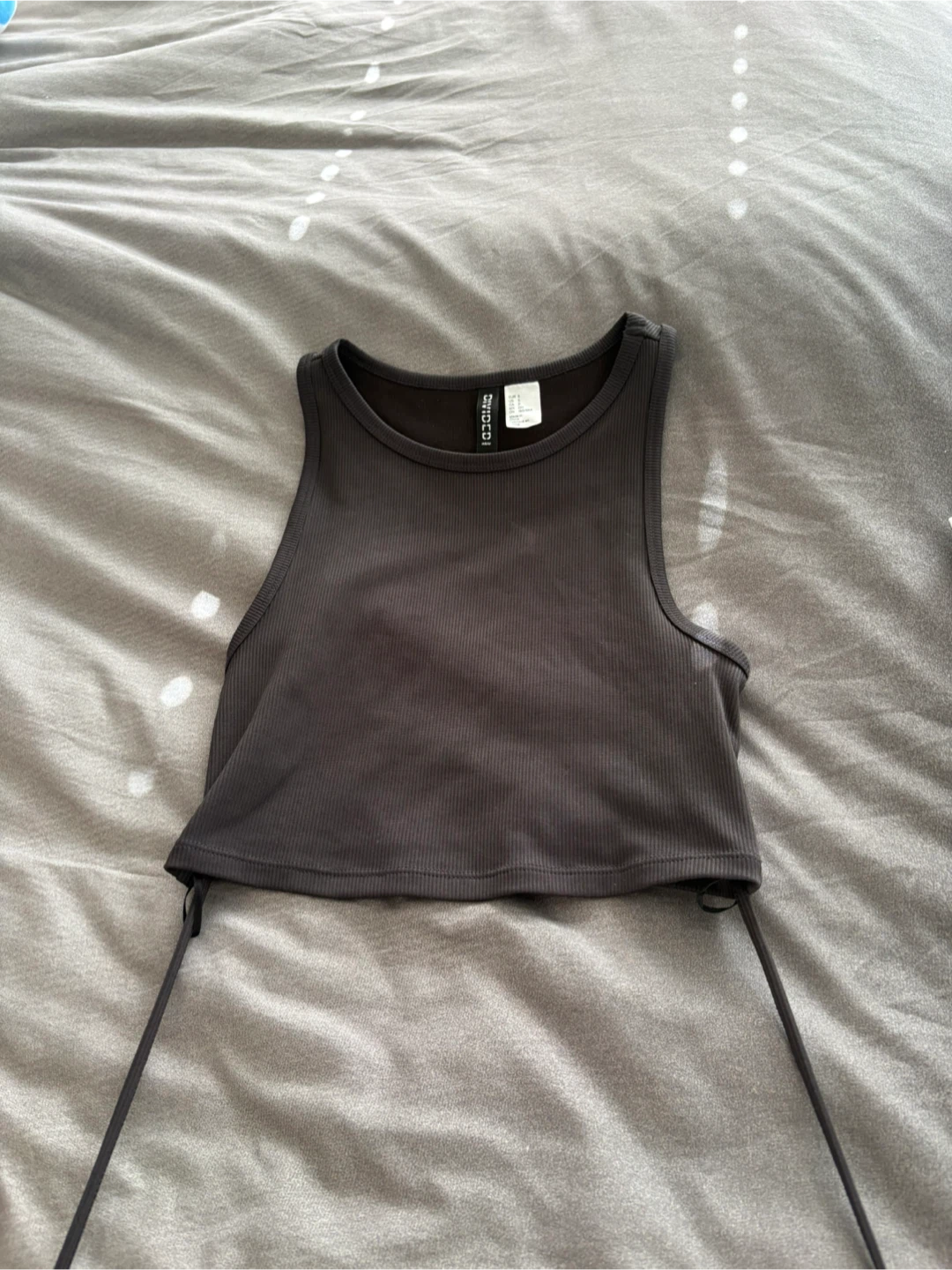 H&M Ribbed Tank Top with Tie Back - photo 4
